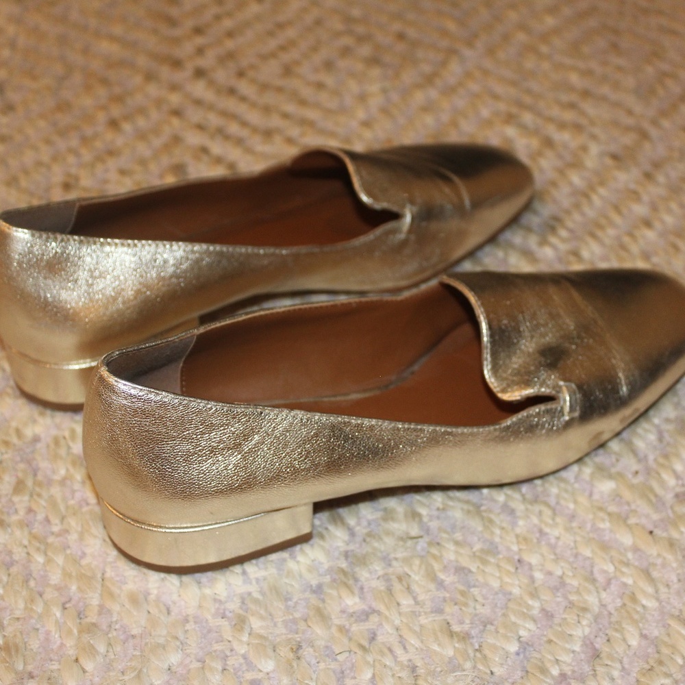 Gold Halston Loafers